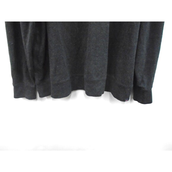 Faherty Legend Mens XXL Sweater Hoodie Heathered Black Twill Terry Sweatshirt - Picture 2 of 9